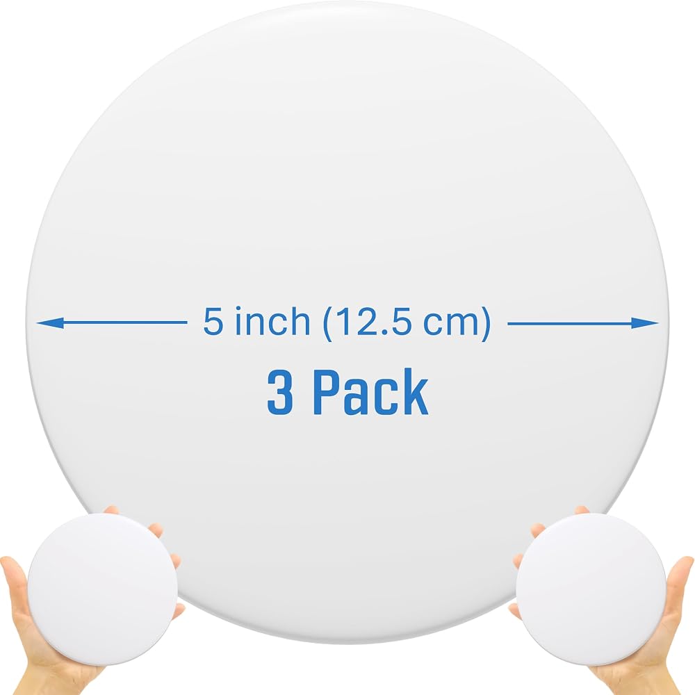 White 5-inch rubber jumbo wall protector shield 3-pack